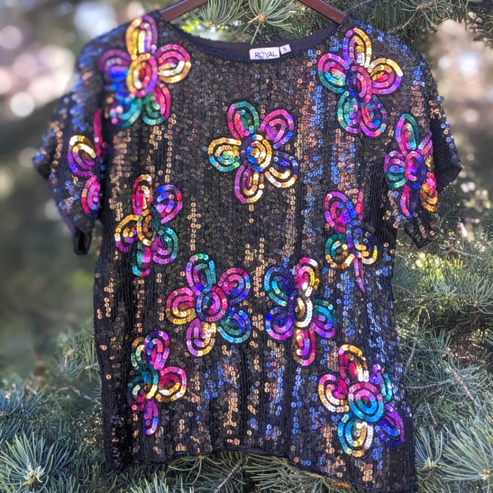 Vintage Sequined Disco Top